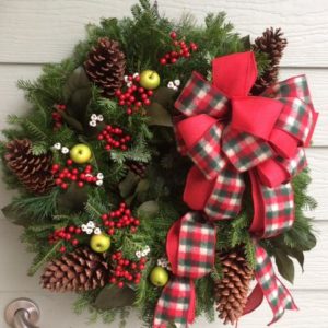 #13B - Little Red Truck 30” Premium Christmas Wreath